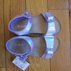HOLOGRAPHIC TODDLER SANDALS SIZE 10